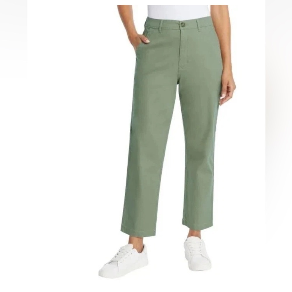 NWT G.H. Bass & Co. Women's Stretch Skinny Ankle Crop Pants Green
